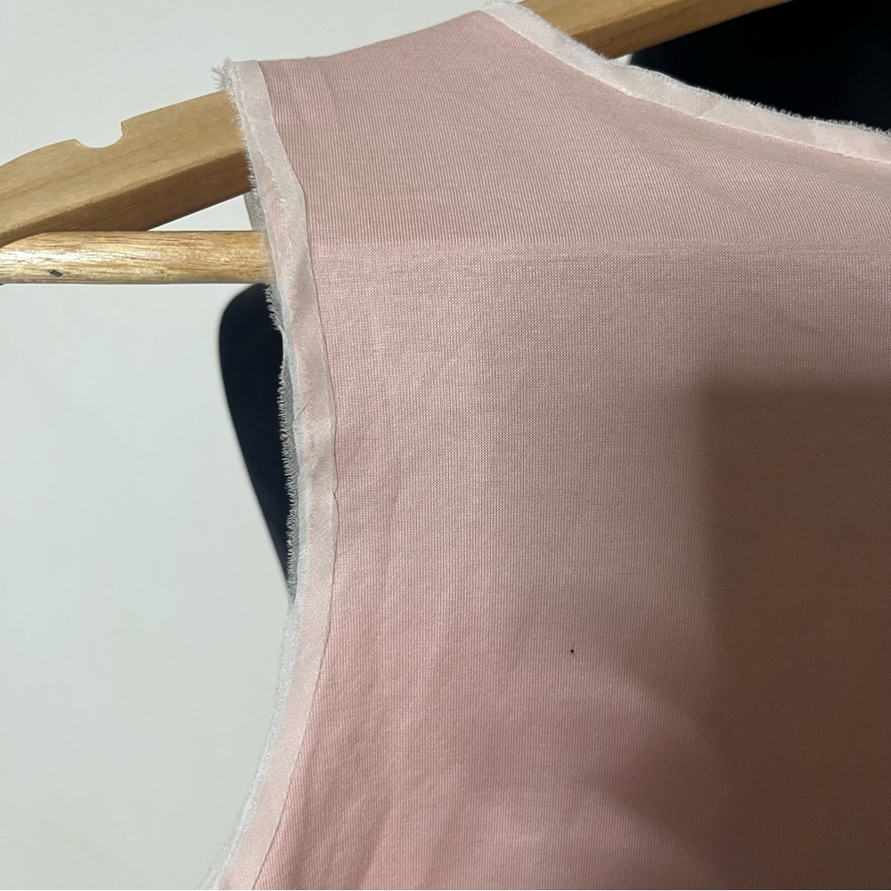 Women’s Ipekyol Blush Pink Jeweled Puma Cotton‎ Sleeveless Sheer Top Tank Sz S - Picture 9 of 9